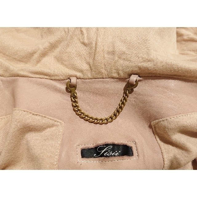 BEAMS(ビームス)のsisii レアカラーくすみピンク レザーブルゾン フード付き レディースのジャケット/アウター(ブルゾン)の商品写真