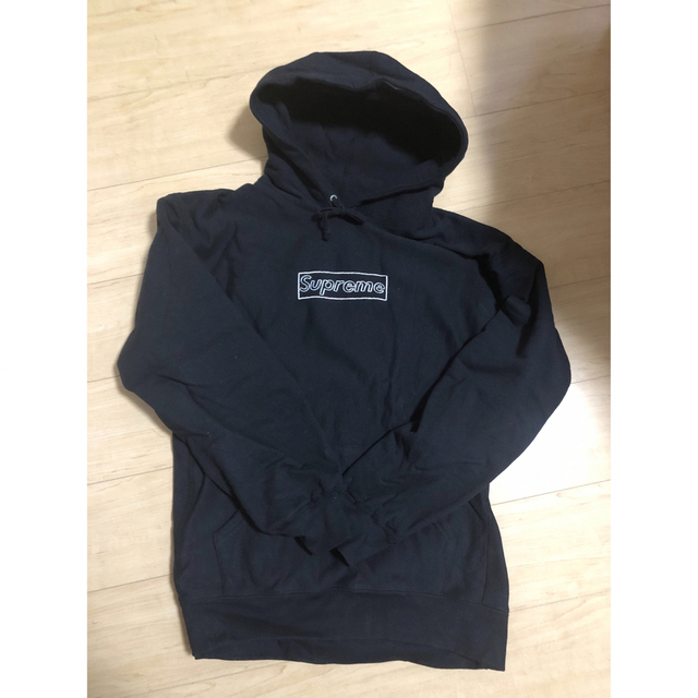 Supreme kaws chalk logo Hooded ブラック　Lサイズ