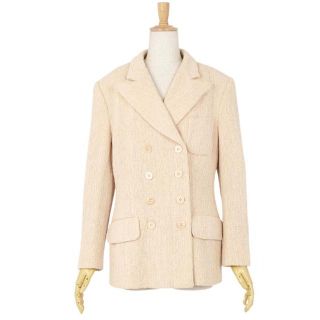 グッチ(Gucci)の美品 Vintage グッチ GUCCI ジャケット トムフォード期 テーラード ダブル ツイード ウール レディース アウター 40(M相当) ベージュ(その他)