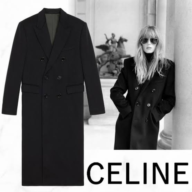 19aw celineダブルブレストオーバーコート