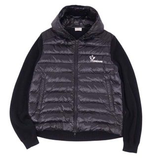 モンクレール(MONCLER)の美品 モンクレール MONCLER ジャケット 2019年製 CARDIGAN TRICOT ダウンジャケット ナイロン ニット アウター メンズ XL ブラック(その他)