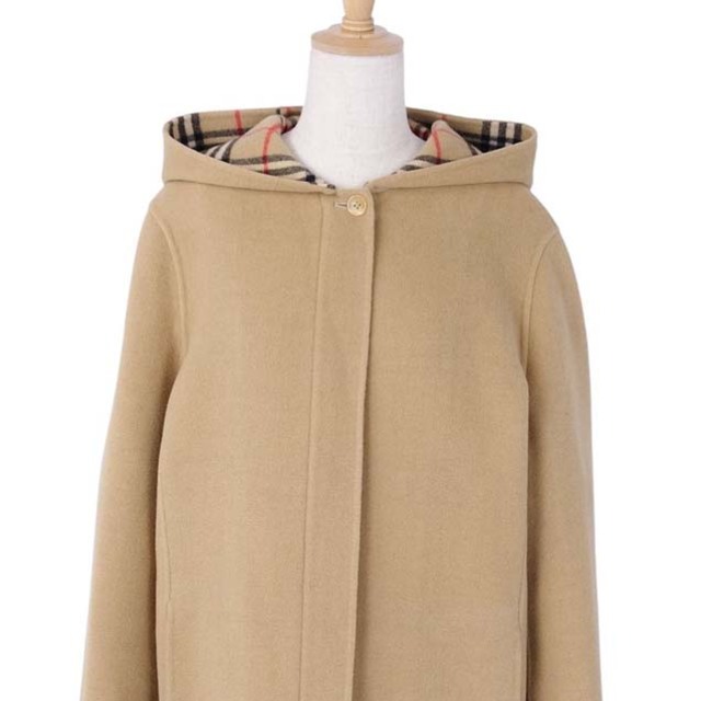 美品 Vintage バーバリー Burberrys コート フード付き ロングコート ウール カシミヤ 裏チェック アウター レディース 40(M相当) ベージュ 美品 Vintage バーバリー Burberrys コート フード付き ロングコート ウール カシミヤ 裏チェック アウター レディース 40(M相当) ベージュ