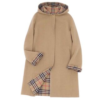 バーバリー(BURBERRY)の美品 Vintage バーバリー Burberrys コート フード付き ロングコート ウール カシミヤ 裏チェック アウター レディース 40(M相当) ベージュ(その他)