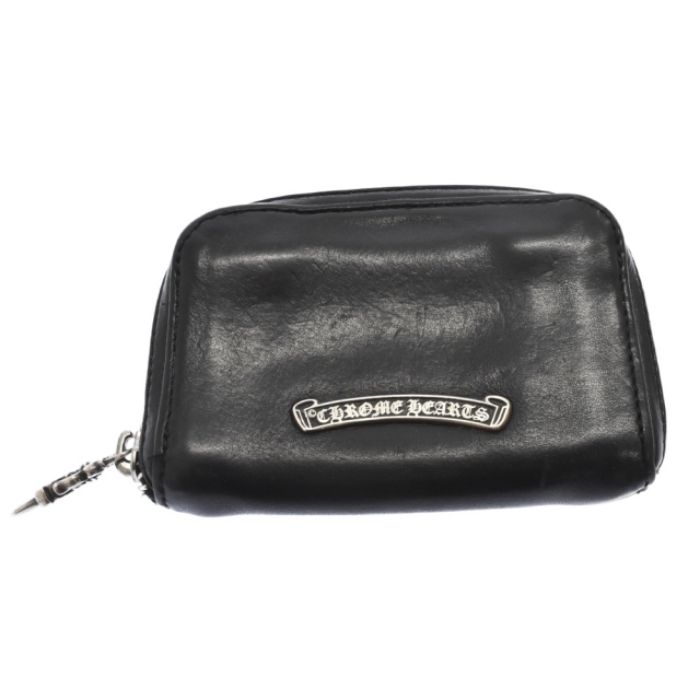 CHROME HEARTS クロムハーツ COIN CASE/コインケース　ダガーラウンドジップレザー財布　ブラック