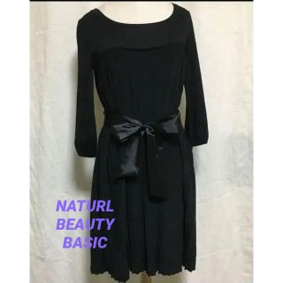 ナチュラルビューティーベーシック(NATURAL BEAUTY BASIC)のナチュラルビューティー　プリーツワンピース(ひざ丈ワンピース)