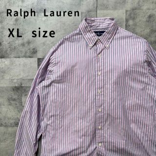 ラルフローレン(Ralph Lauren)のラルフローレン　長袖シャツ　ビックサイズ　ボタンダウン　コットン　ストライプ(シャツ)