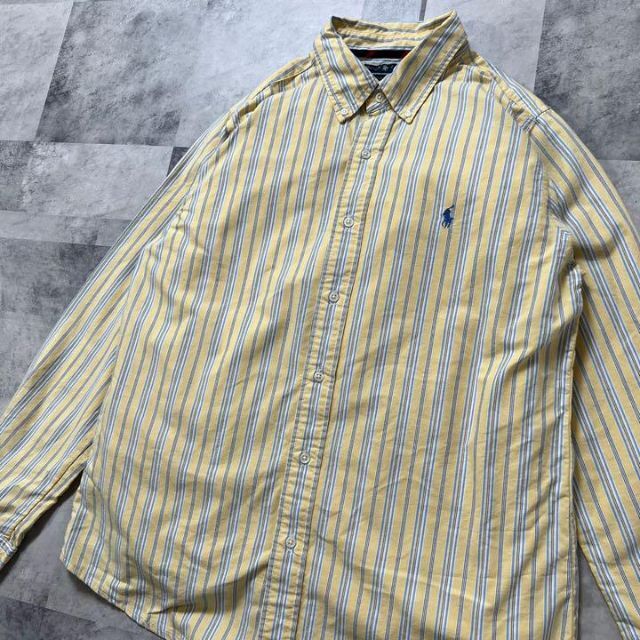 Ralph Lauren(ラルフローレン)のレアカラー　ラルフローレン　シャツ　長袖　ストライプ　コットン　黄　XL メンズのトップス(シャツ)の商品写真