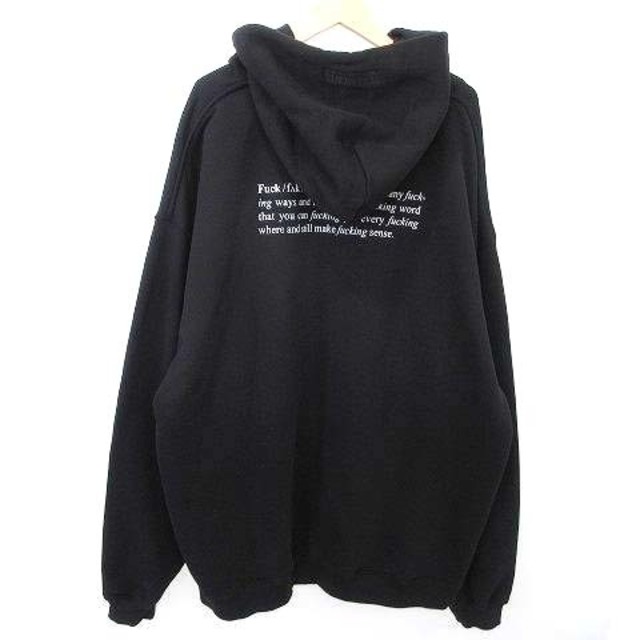 VETEMENTS(ヴェトモン)のヴェトモン 21AW フーディー パーカー プリント 大きいサイズ XL 黒 メンズのトップス(パーカー)の商品写真