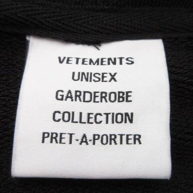 VETEMENTS(ヴェトモン)のヴェトモン 21AW フーディー パーカー プリント 大きいサイズ XL 黒 メンズのトップス(パーカー)の商品写真