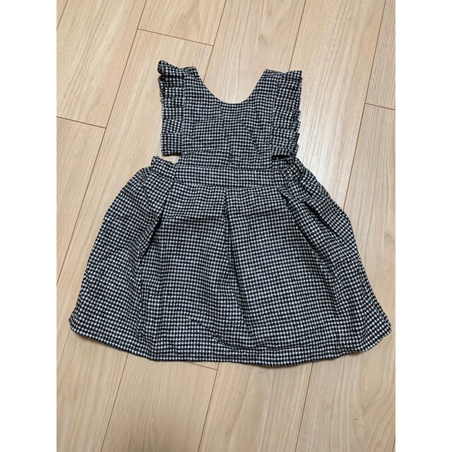 新品❤️チェック柄ワンピース　女の子　100cm 黒 キッズ/ベビー/マタニティのキッズ服女の子用(90cm~)(ワンピース)の商品写真