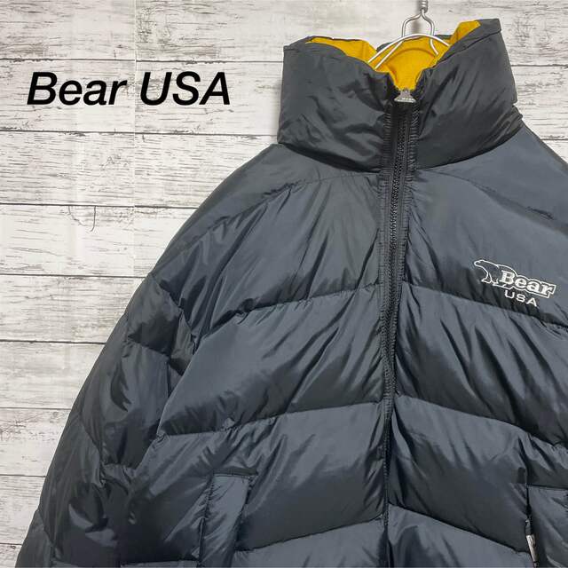Bear USA リバーシブルダウンジャケット ブラック イエロー  90s