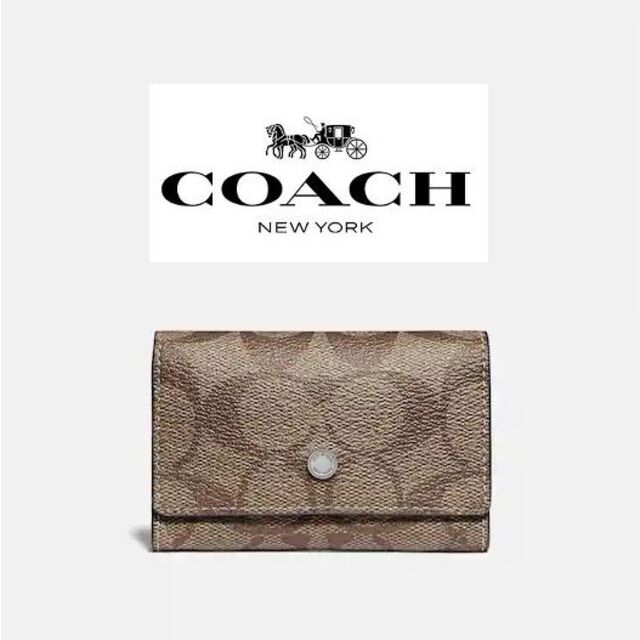 コーチ 5リング キーホルダー シグネチャー キャンバス COACH キー