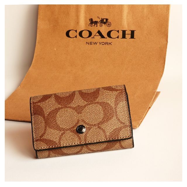 COACH(コーチ)のコーチ 5リング キーホルダー シグネチャー キャンバス COACH キーケース メンズのファッション小物(キーケース)の商品写真