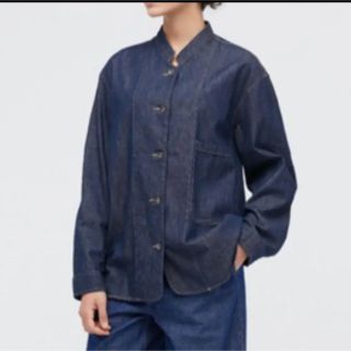 ユニクロ(UNIQLO)の【美品】ライトウェイトデニムカバーオール　sサイズ(シャツ/ブラウス(長袖/七分))