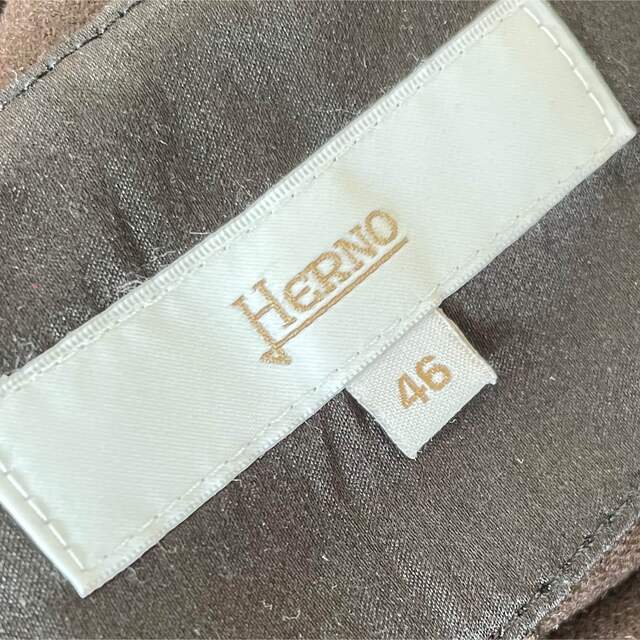 HERNO ヘルノ ブラウン　センタープレス　スラックス　ワイドパンツ　46
