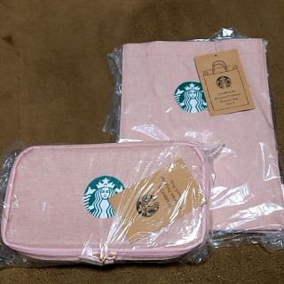 スターバックスコーヒー(Starbucks Coffee)のスターバックス リサイクルポリエステル ポーチとショッパーバッグのセット(ポーチ)