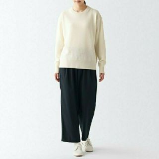 ムジルシリョウヒン(MUJI (無印良品))の◆新品◆  無印良品 ヤク混 タックパンツ／ONESIZE／黒(カジュアルパンツ)