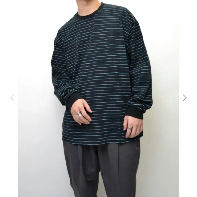 1LDK SELECT(ワンエルディーケーセレクト)の【S.F.C】SIDE STRIPES LS TEE / BLACK/MINT メンズのトップス(Tシャツ/カットソー(七分/長袖))の商品写真