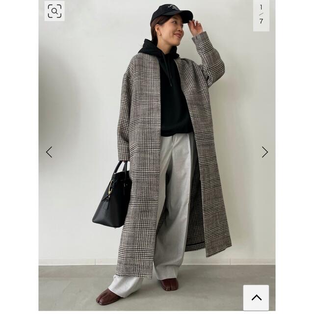 L'Appartement DEUXIEME CLASSE(アパルトモンドゥーズィエムクラス)のL'Appartement CHECK LONG COAT レディースのジャケット/アウター(ロングコート)の商品写真