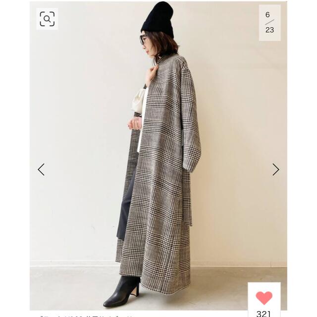 L'Appartement DEUXIEME CLASSE(アパルトモンドゥーズィエムクラス)のL'Appartement CHECK LONG COAT レディースのジャケット/アウター(ロングコート)の商品写真