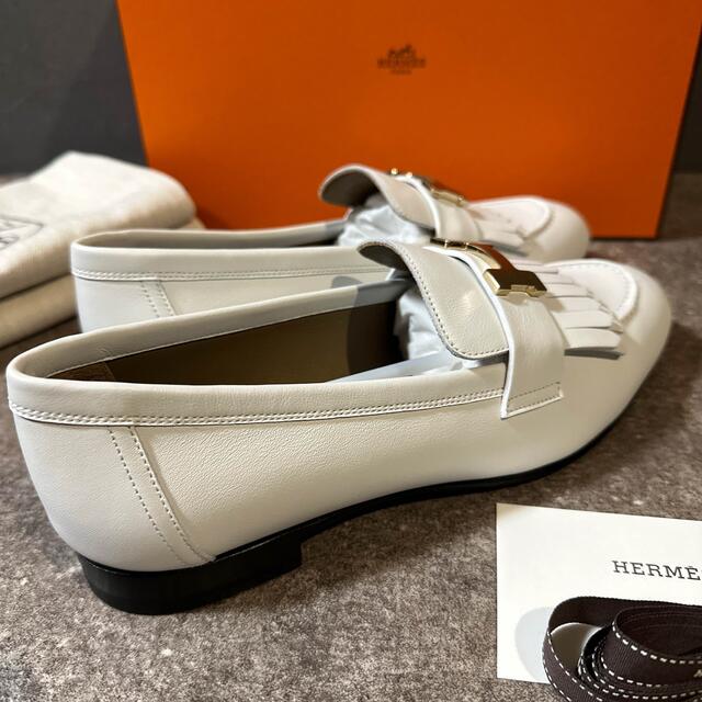 【美品‼️】HERMES エルメス　モカシン　ロワイヤル　ホワイト