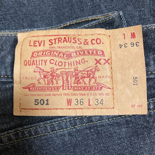 Levi's(リーバイス)の90' Levis 501 USA製 先染め ブラック W36 メンズのパンツ(デニム/ジーンズ)の商品写真