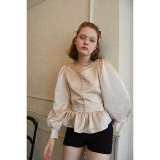 エピヌ(épine)のlace satin back ribbon Peplum blouse(シャツ/ブラウス(長袖/七分))