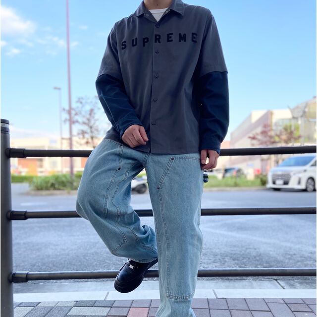 【ピンクL】 2-Tone Work Shirt シュプリーム