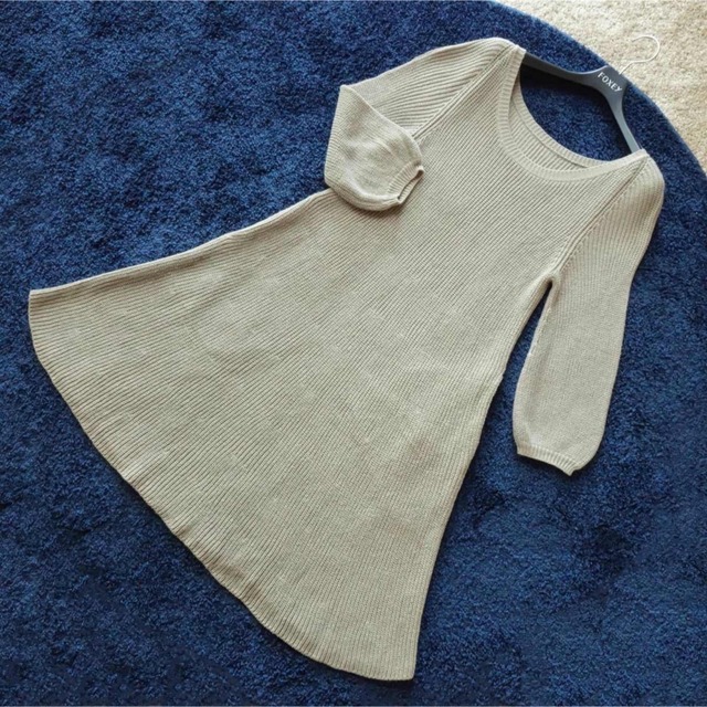 FOXEY - □FOXEY□ 38 グレーベージュ ニットワンピースの通販 by 6日7 免許証所持 ☆FOXEYフォクシーニットワンピース☆38☆ ひざ丈ワンピース