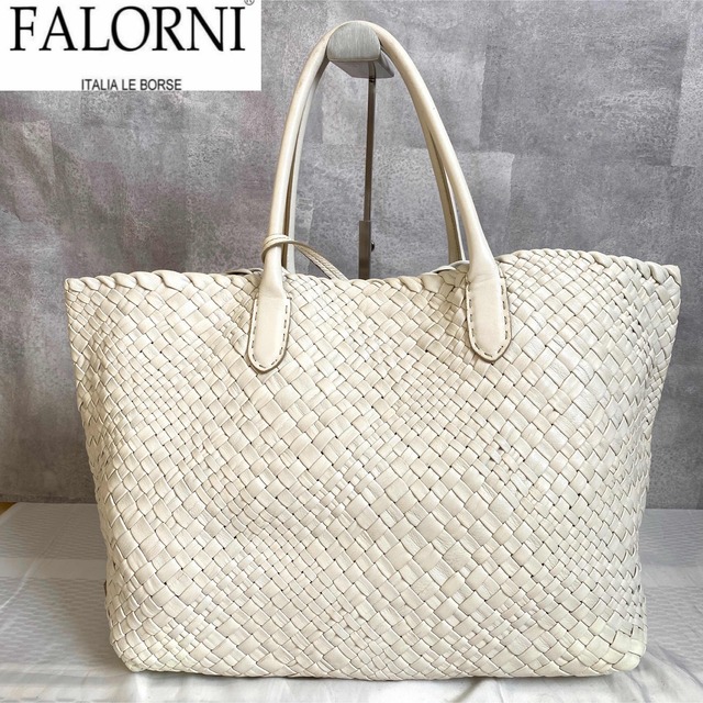 FALORNI イントレチャート リバーシブル ラムレザートートバッグ 送料