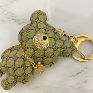 【即日発送】ゴールド クマさん キーホルダー キーリング チャーム