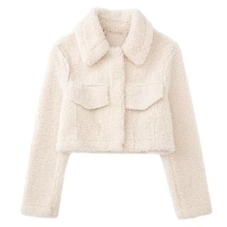 ザラ(ZARA)のショート丈　ボアジャケット(毛皮/ファーコート)