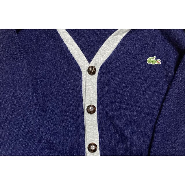 LACOSTE(ラコステ)の希少 70s IZOD LACOSTE カーディガン  ニット 糸巻きタグ メンズのトップス(カーディガン)の商品写真