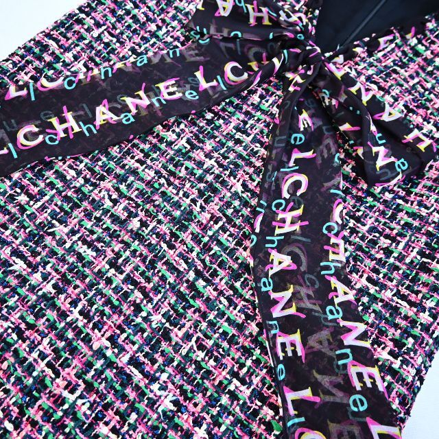 当季大流行 CHANEL - ☆CHANEL☆新品同様☆2019☆ロゴリボン☆ツイード