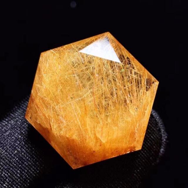 天然】ゴールド ルチル クオーツ ルース 27*27*8.7mm クリスマス特集
