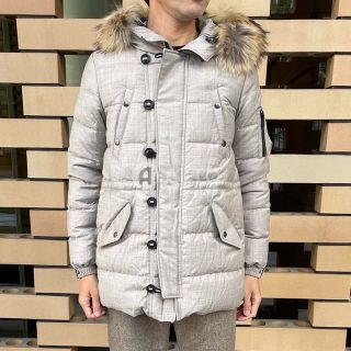 タトラス 18AW プリムラ ウールシルク混 ラクーンファー ダウンコート