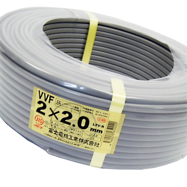 富士電線 2巻セット VVFケーブル VVF2.0*2C*100M_2set - 4