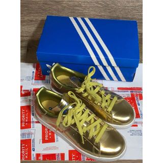 アディダス(adidas)のアディダス スニーカー スタンスミス ゴールド メタリック 23 美品(スニーカー)