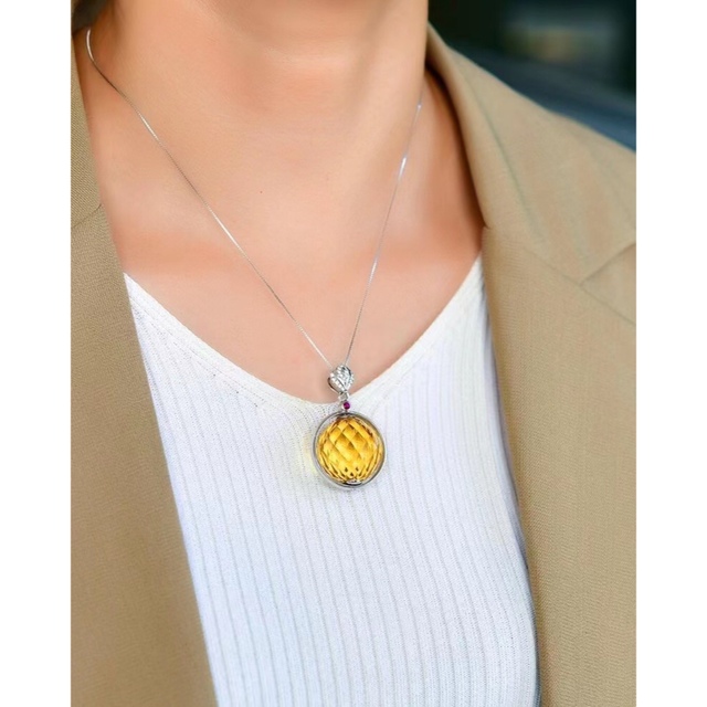 ⭐︎【高級】シトリン ペンダントトップ s925 18g | diamundialfuturos