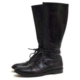 マルタンマルジェラ(Maison Martin Margiela)のマルタンマルジェラ マルジェラ／Maison Martin Margiela レースアップブーツ シューズ 靴 メンズ 男性 男性用レザー 革 本革 ブラック 黒  ロングブーツ ストレートチップ サイドジップ レザーソール(ブーツ)