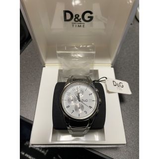 ディーアンドジー(D&G)のD&G 腕時計 文字盤白　クロノグラフ(腕時計(デジタル))