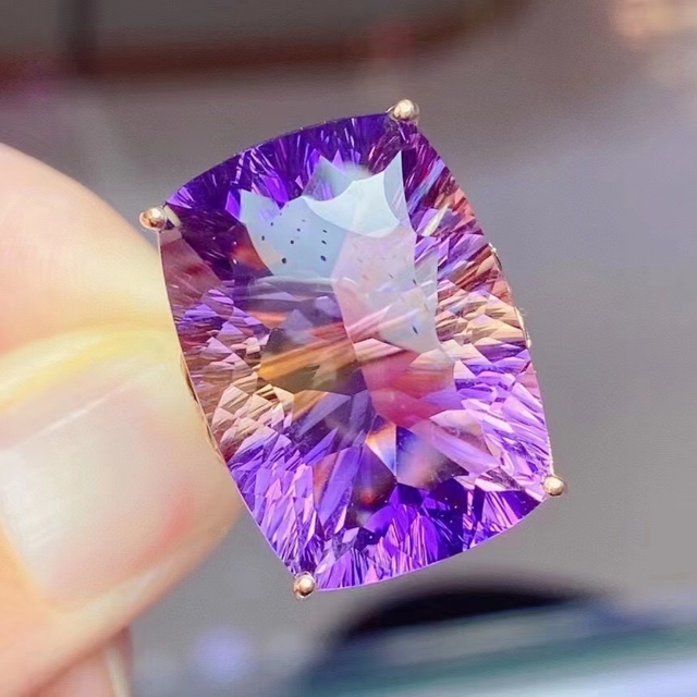 【天然】アメトリン リング k18 28.5ct