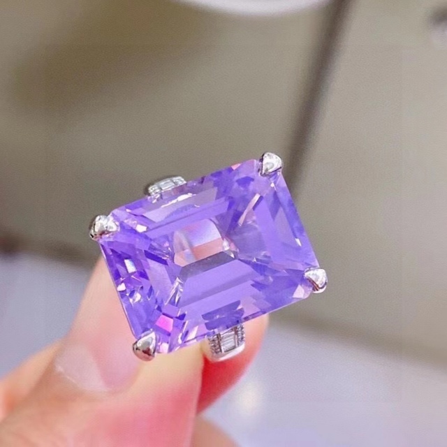 ⭐天然 アメジスト ダイヤ リング k18 14.5ct