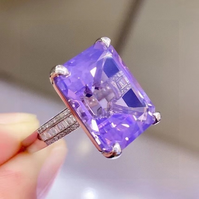 ⭐天然 アメジスト ダイヤ リング k18 14.5ct