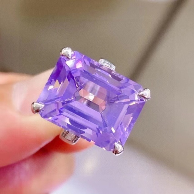 ⭐天然 アメジスト ダイヤ リング k18 14.5ct