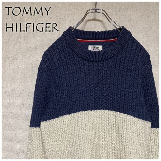 TOMMY HILFIGER ニット/セーター トリコロールカラー 厚手 | フリマアプリ ラクマ