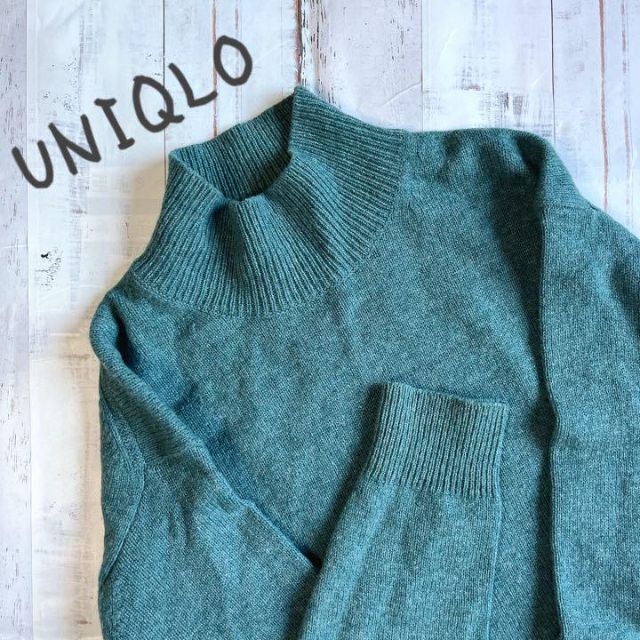 UNIQLO(ユニクロ)のUNIQLO　ユニクロ　プレミアムラムハイネックチュニック　ニット　セーター レディースのトップス(ニット/セーター)の商品写真