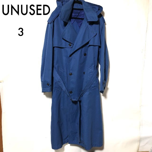 UNUSED(アンユーズド)のUNUSED オーバートレンチコート 3/アンユーズド 18AW フード付 綿絹 メンズのジャケット/アウター(トレンチコート)の商品写真