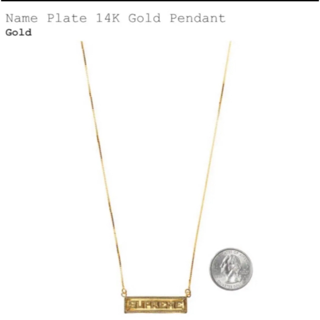【超特価sale開催】 Supreme - 20ss Supreme Name Plate 14K Gold Pendant ネックレス 【超特価sale開催】 Supreme - 20ss Supreme Name Plate 14K Gold Pendant ネックレス