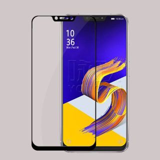ASUS Zenfone 5Z ZS620KL 枠黒 ガラス保護フィルムK664(保護フィルム)